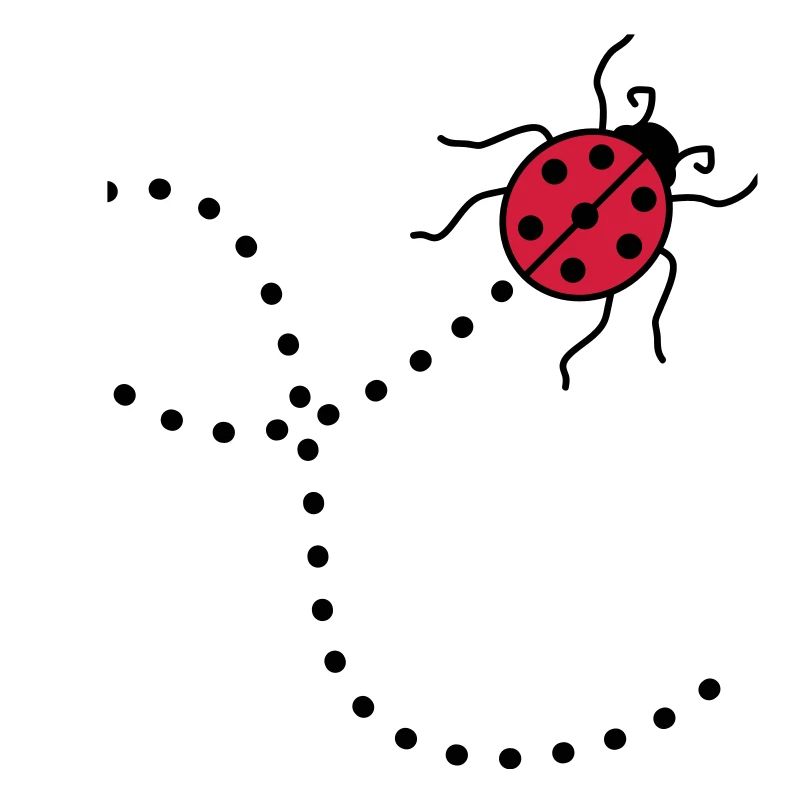 line dashed path path ladybug small sues