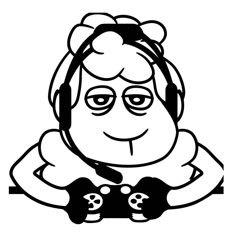 Sheep Gamer Controller Video Game Nerd Sad Fun
