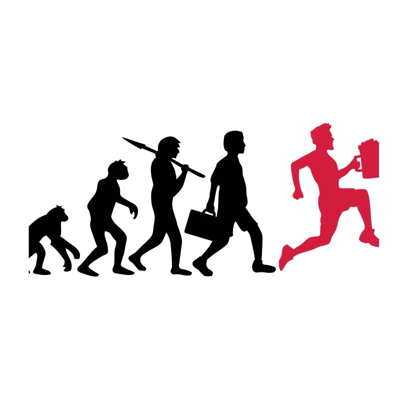 Evolution Bier Rennen Saufen