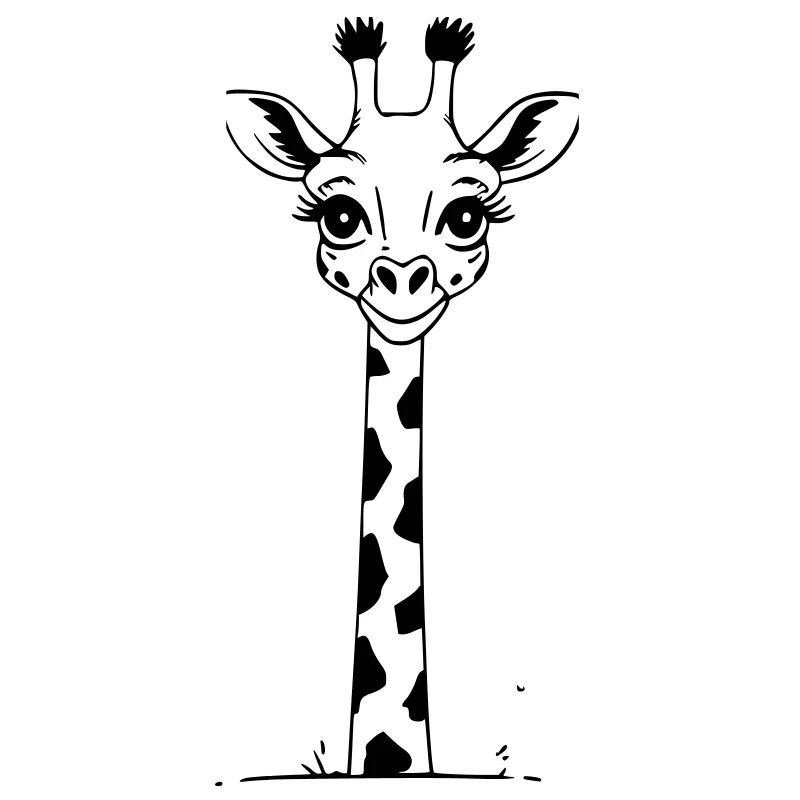 Cute cartoon giraffe as vector illustration