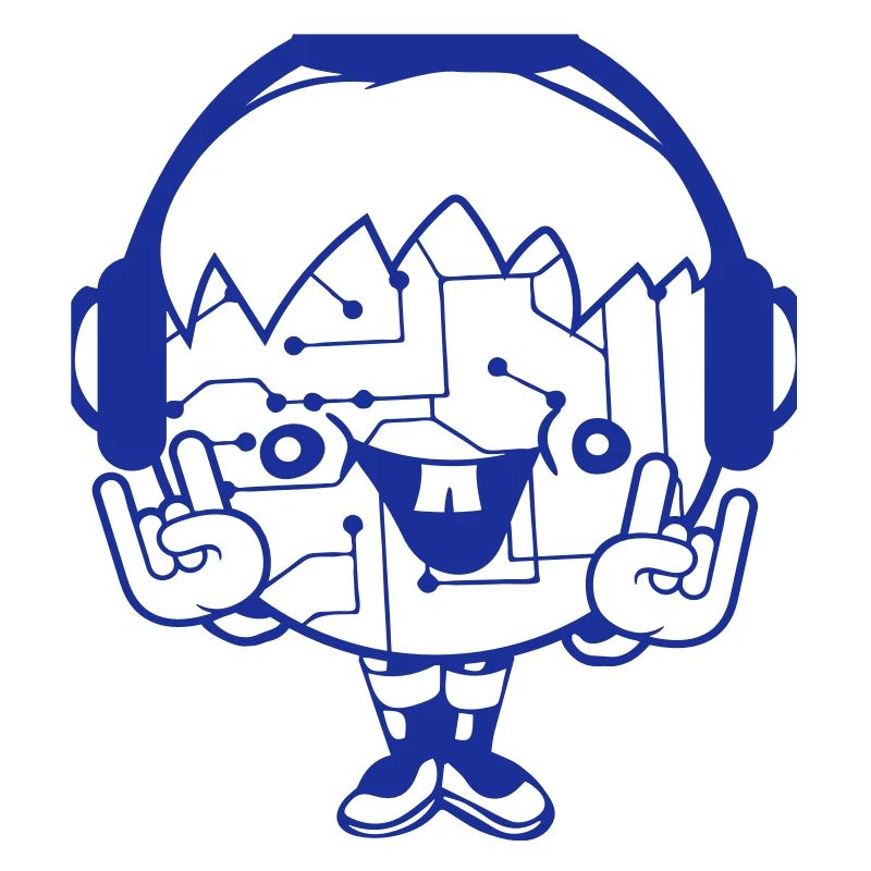 DJ Data Microchip Pattern Computer Nerd Geek Party