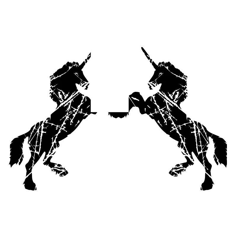Kratzer alt risse 2 Einhörner design cool