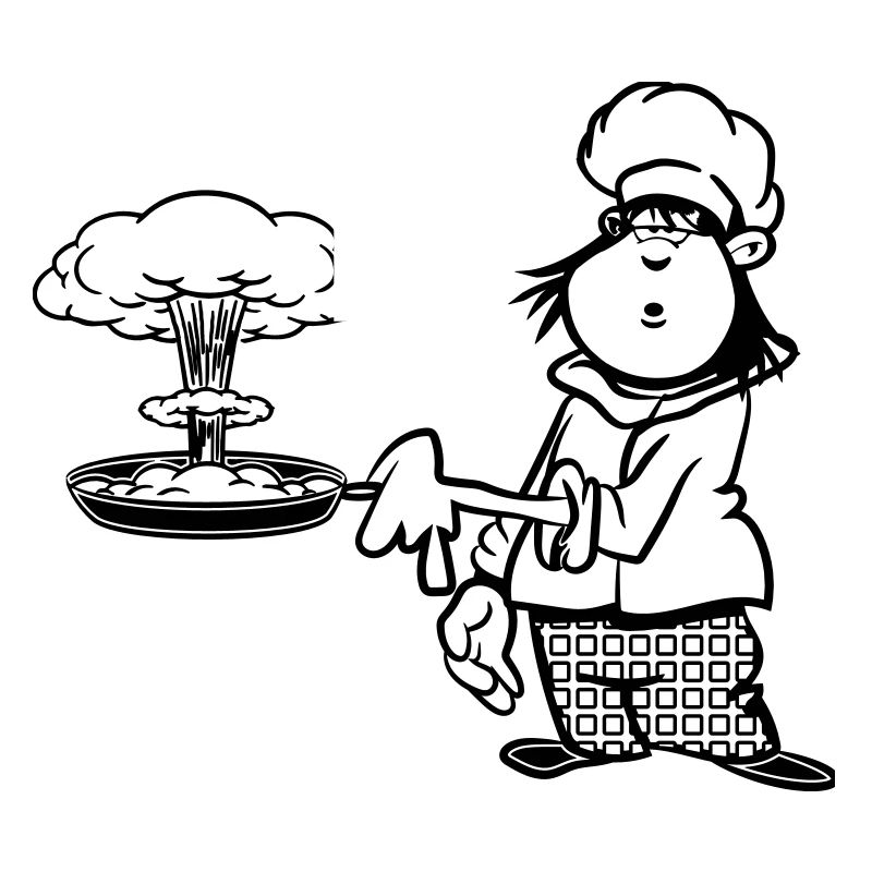 cuisinier drôle champignon de cuisson