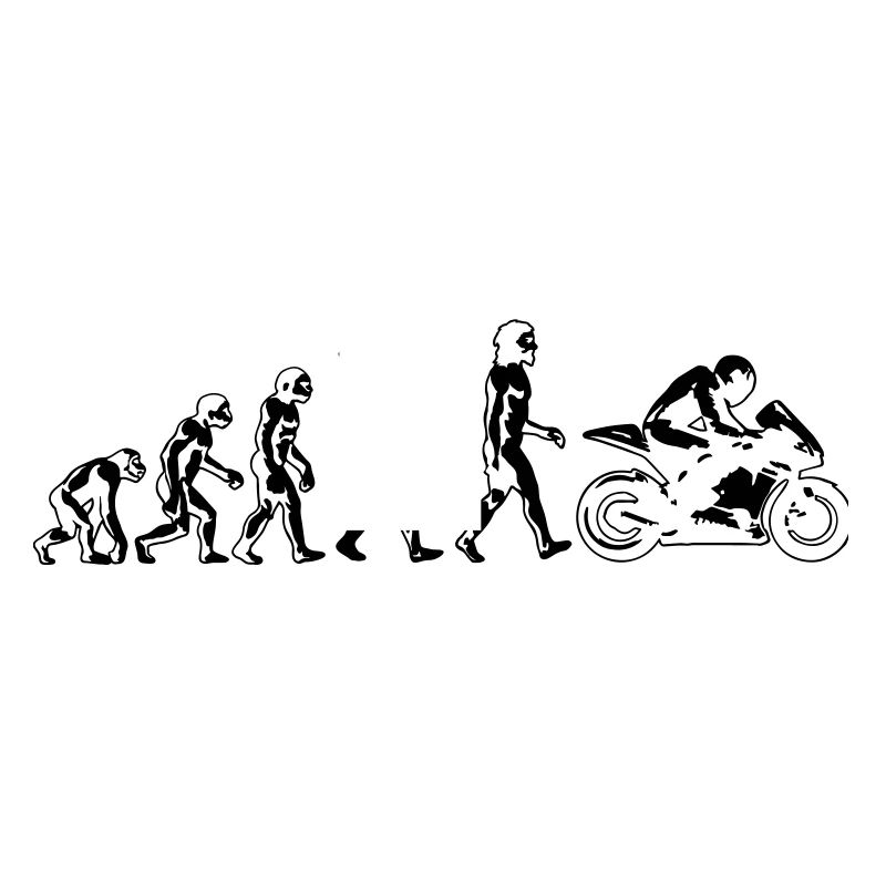 motorcycle evolution flat white print