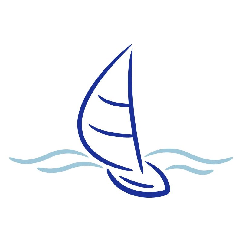 Sailing Boad And Waves Logo