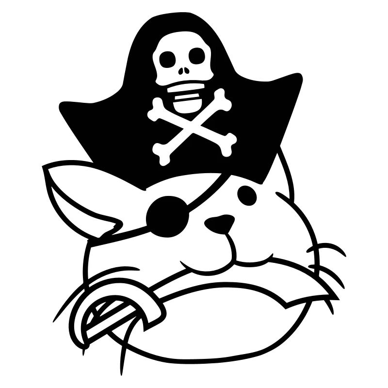 Mignon Pirate Cat Buccaneer Oeil Patch Chapeau Sabre