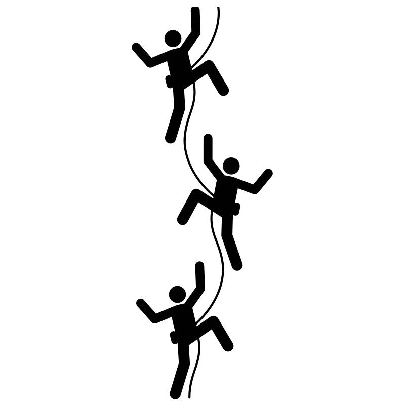 3 freunde team crew logo figur symbol bergsteiger