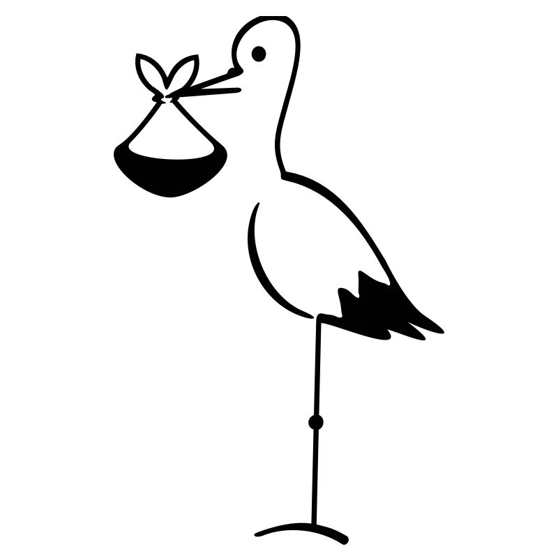 Storch mit Bündel / stork with bundle (1c)