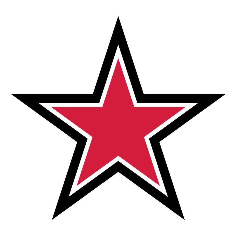 sharp red star with sharp black outline