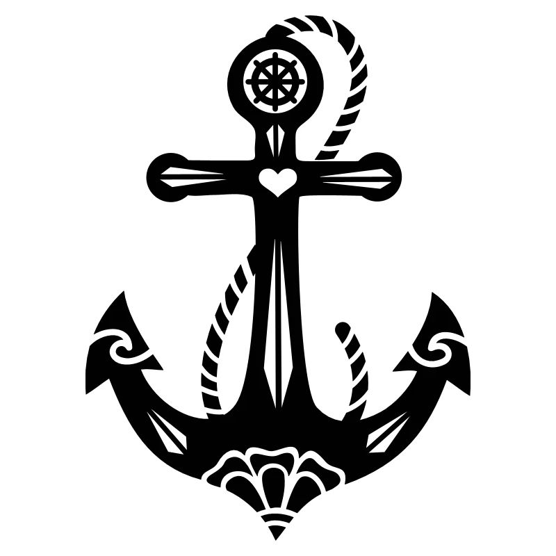 Anker mit heiliger Rose - Symbol Hoffnung & Glaube