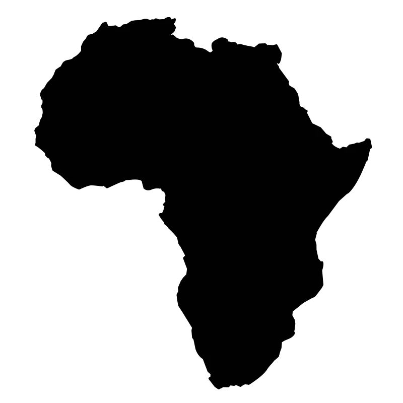 forme de la carte du monde de l'afrique
