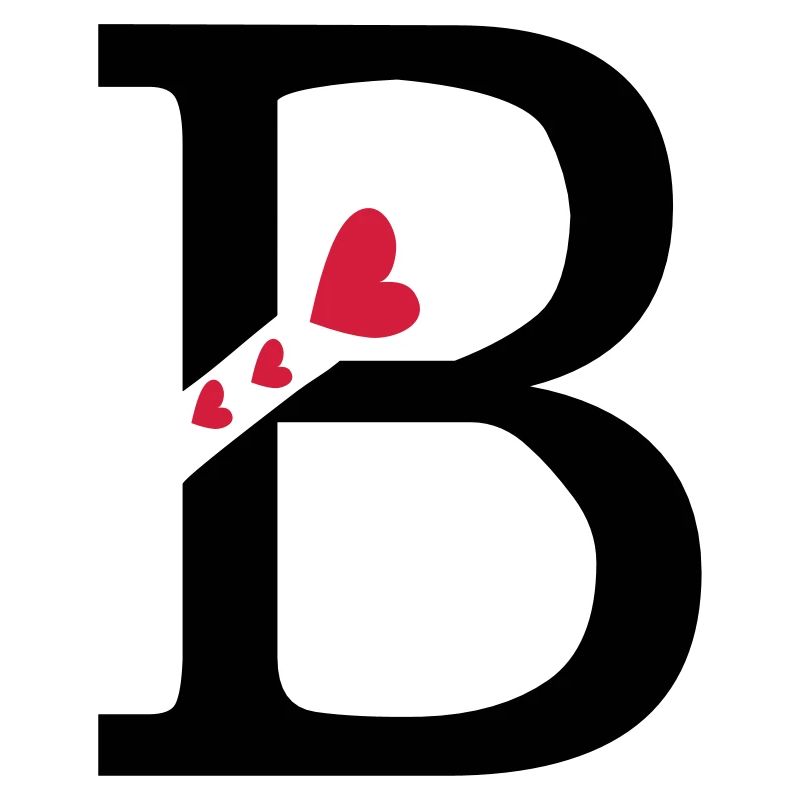 Großbuchstabe B mit Herzen