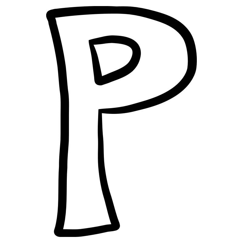 Letter P comic cartoon