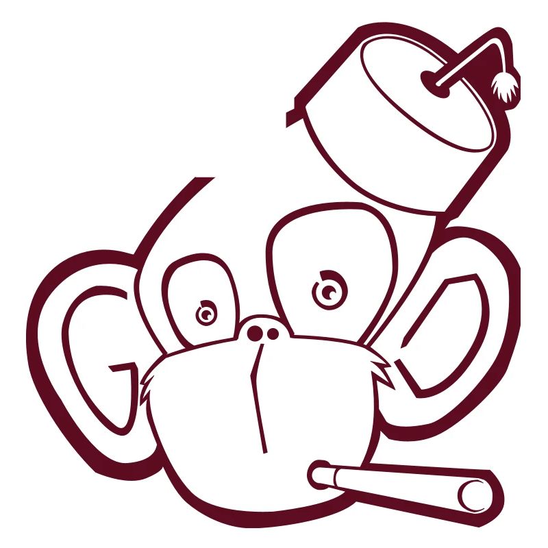 Affe mit Zigarette (Kontur)