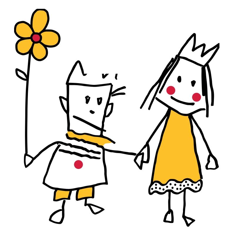 Figure de bâton amoureuse De la Reine Fleur Saint-Valentin