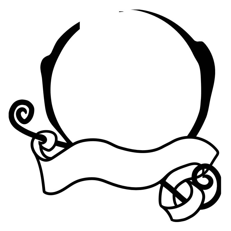 circle frame decorated swirling banner design logo