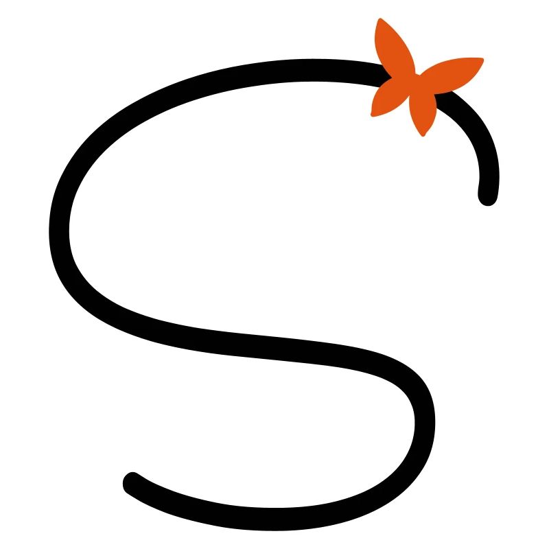 Buchstabe S Schmetterlingsbuchstabe