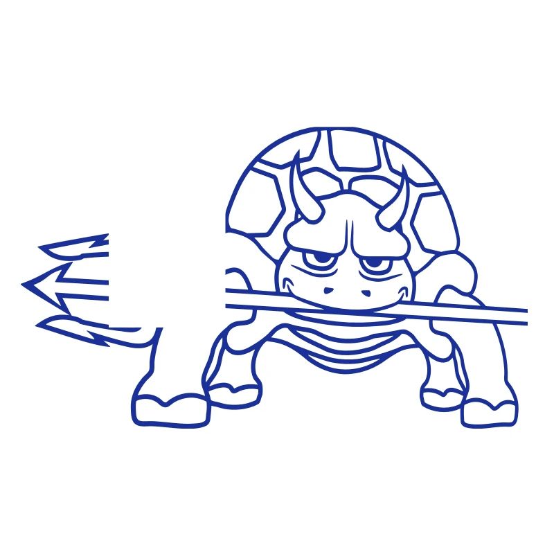 Turtle Devil Hell Trident Evil Demon Cool
