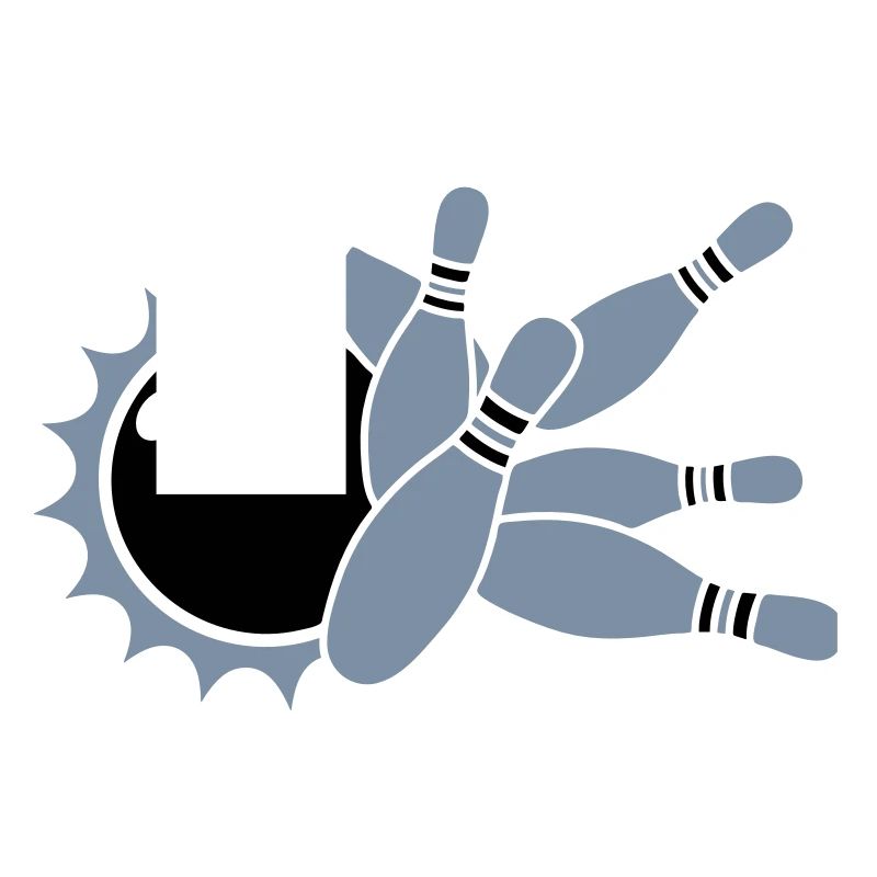 bowling sign write strike text logo black pulse fr