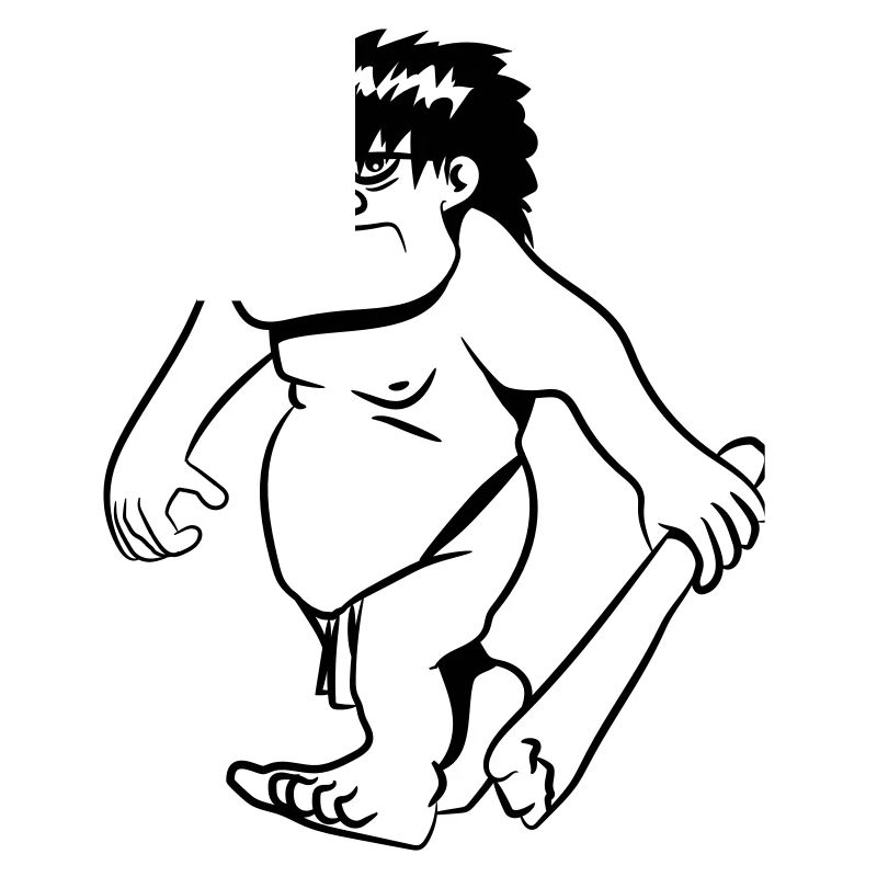 Steinzeitmensch witzig comic keule