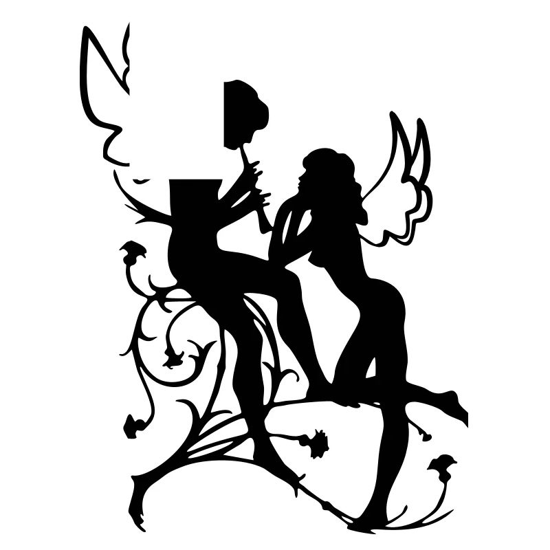 Angel, fairy, elf, magic, silhouette vector