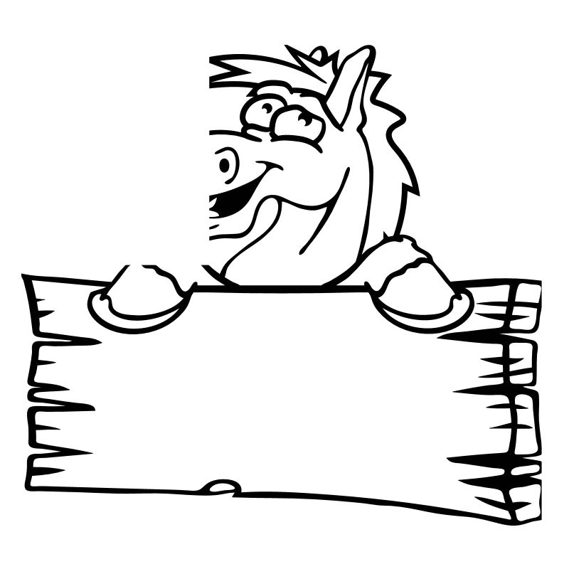 holzschild funny comic cartoon horse wall shield t