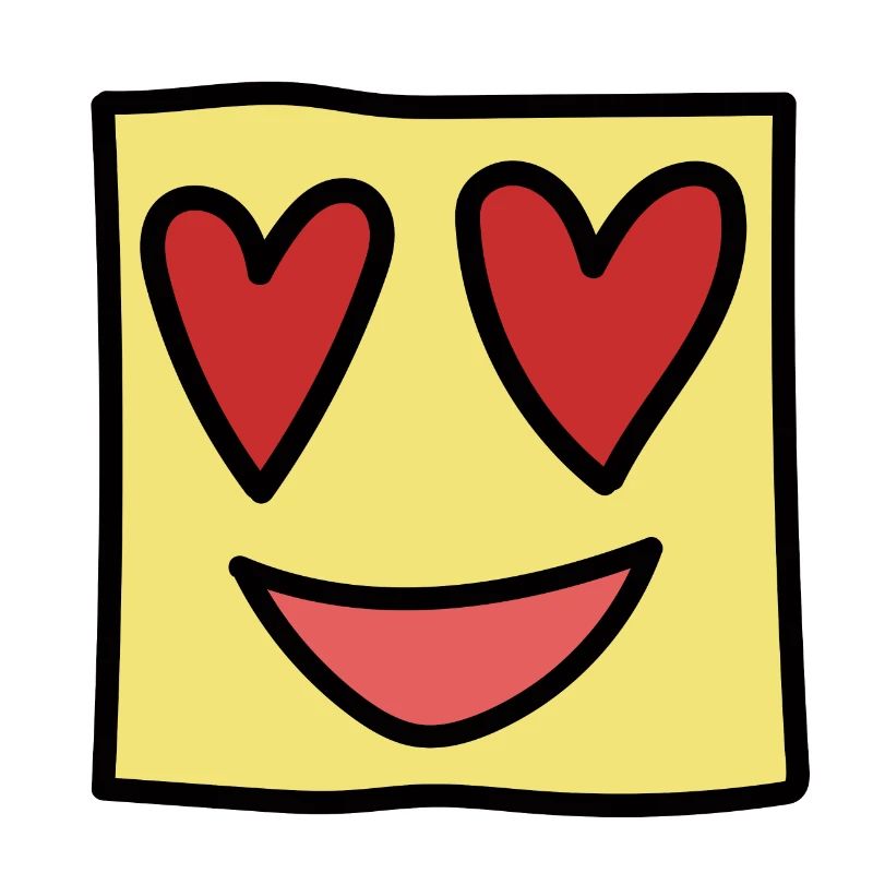 Funny Square Face Emoticon Kawaii Expression