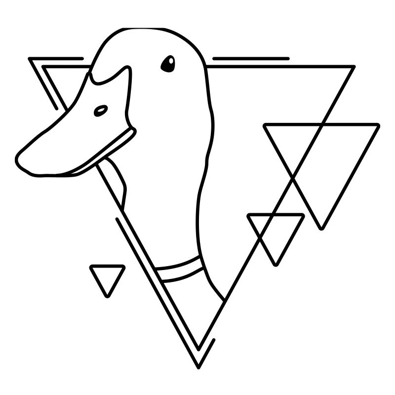 Canard en forme géométrique - Conception d’art au trait