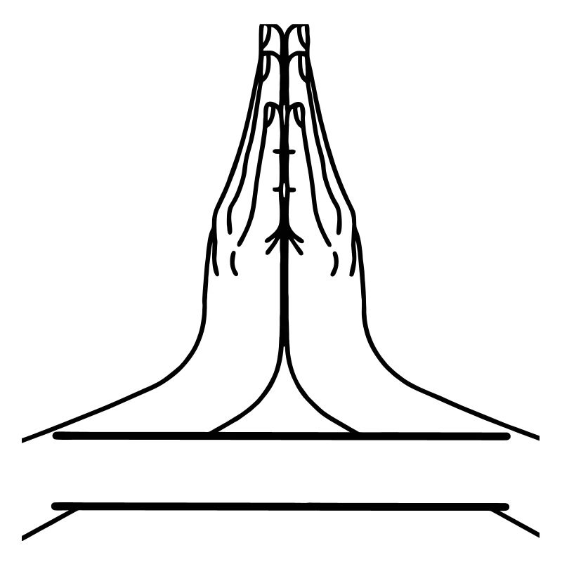 Namaste two hands with text bar.