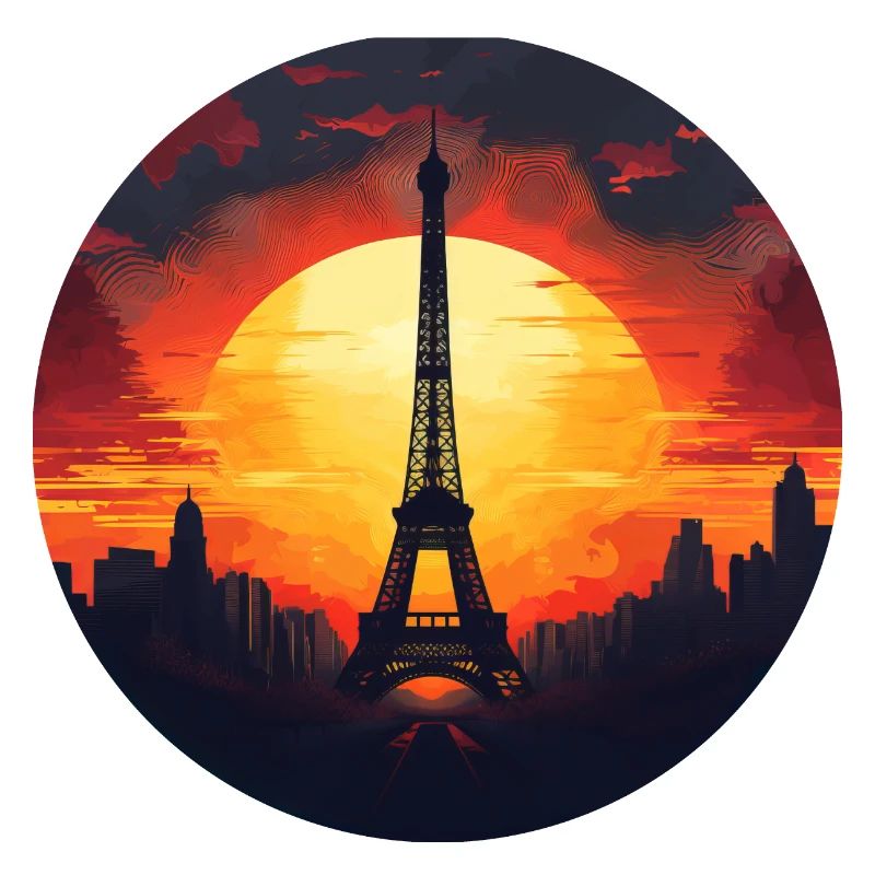 Paris Eiffel Tower at sunset, Romantic