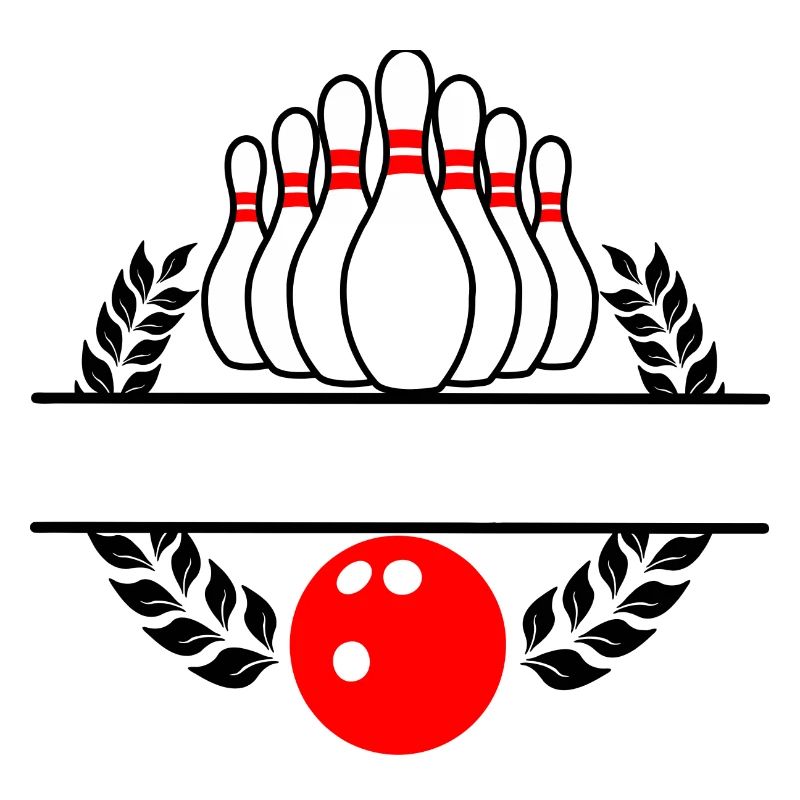 Bowling laurel wreath Red bowling