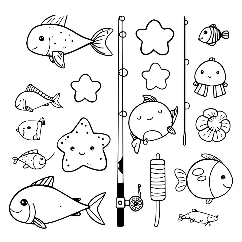 Fishing Comic Style
