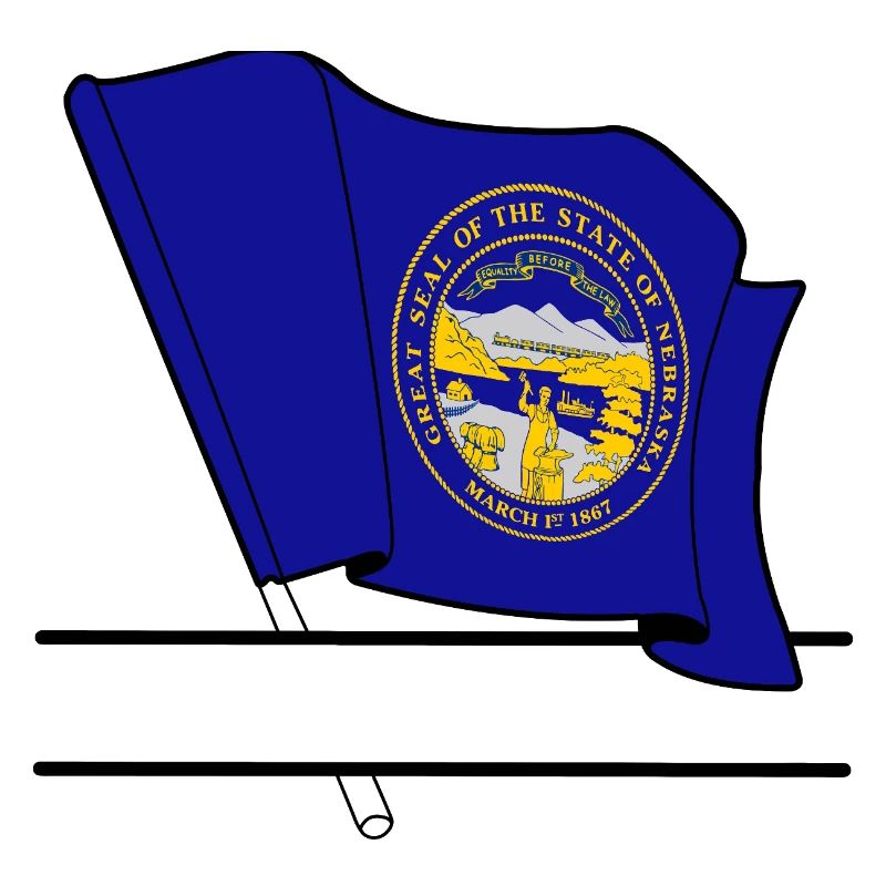 Drapeau Nebraska bannière de texte