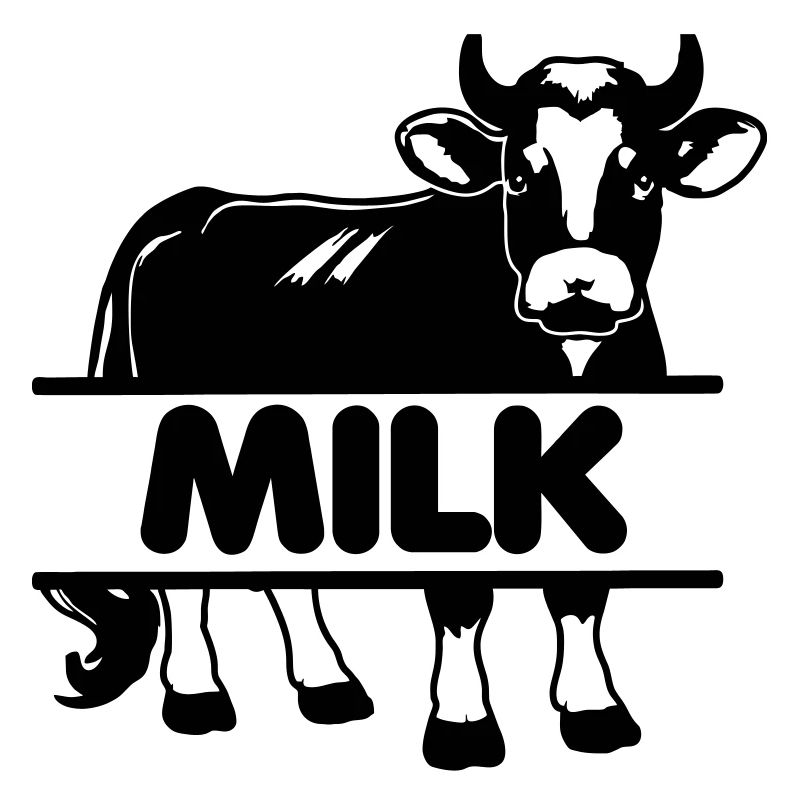 Conception de vache laitière avec barre 'MILK'