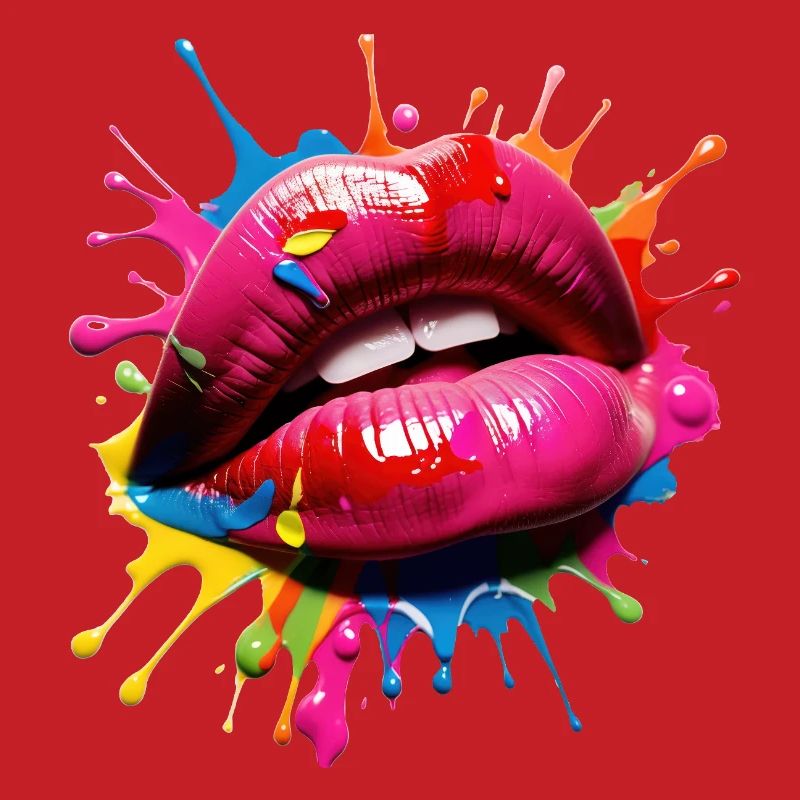 Art des lèvres vif avec éclaboussure de couleur