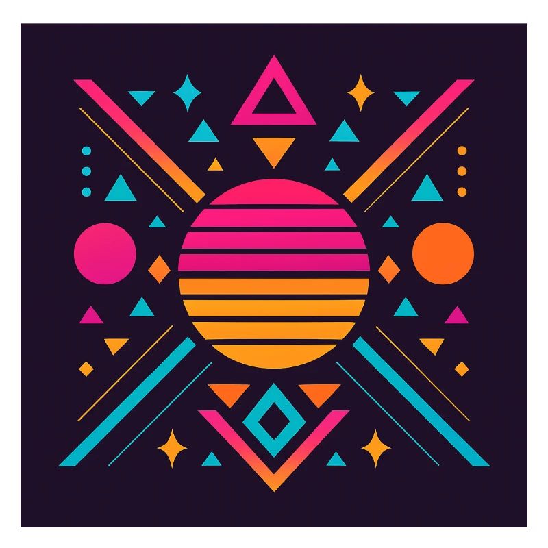 Synthwave geometric pattern