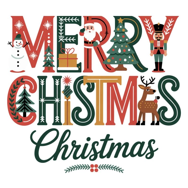 Joyeux Noël Conception festive de Noël avec le Père Noël