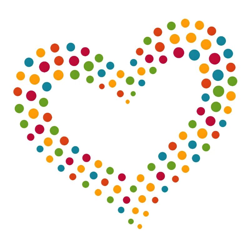 Rainbow Dot Heart
