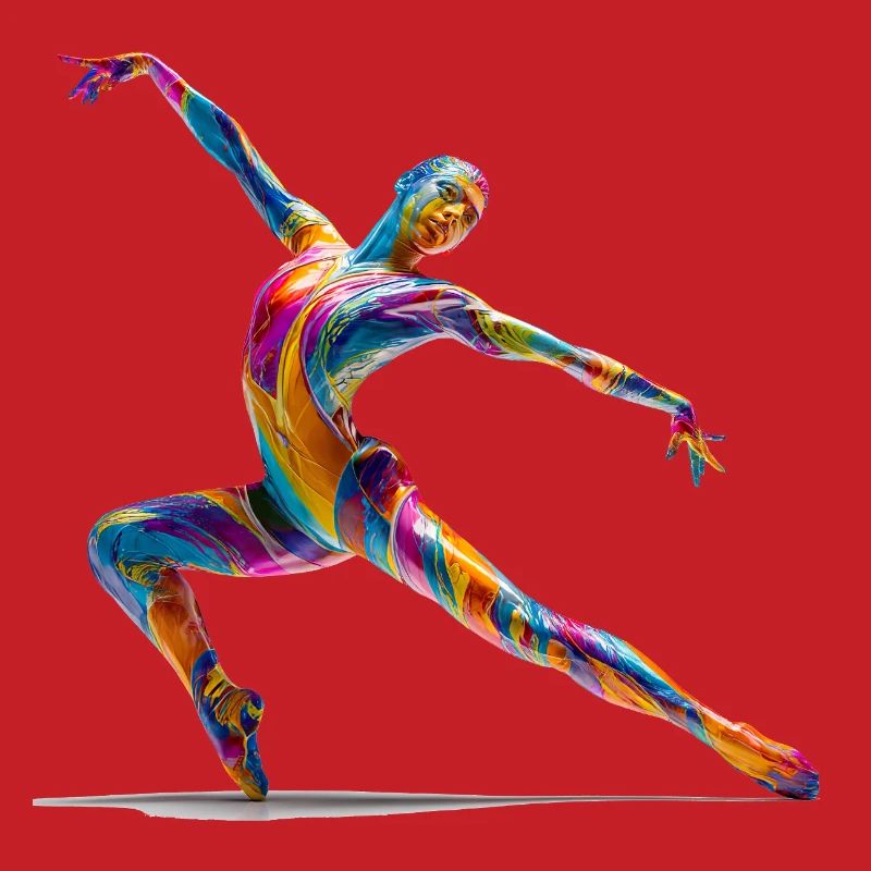 Color explosion dancers in flow