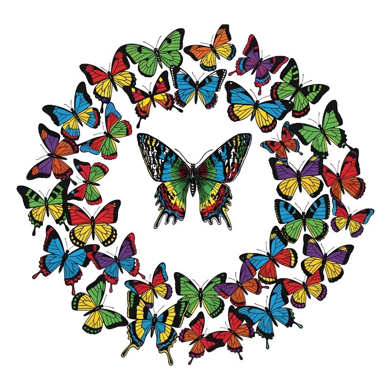 Rainbow Butterfly Circle