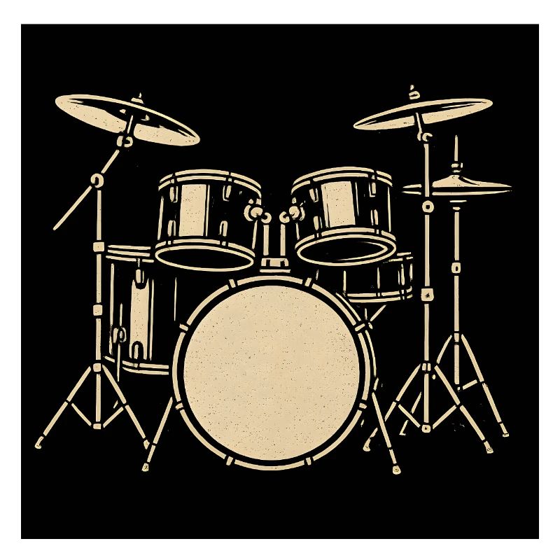 Schwarzsilbernes Drumset Illustration