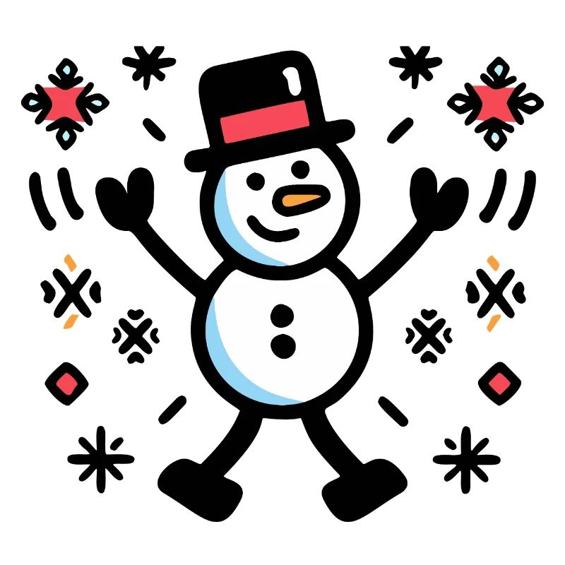 Fröhlicher Schneemann Comic Winter