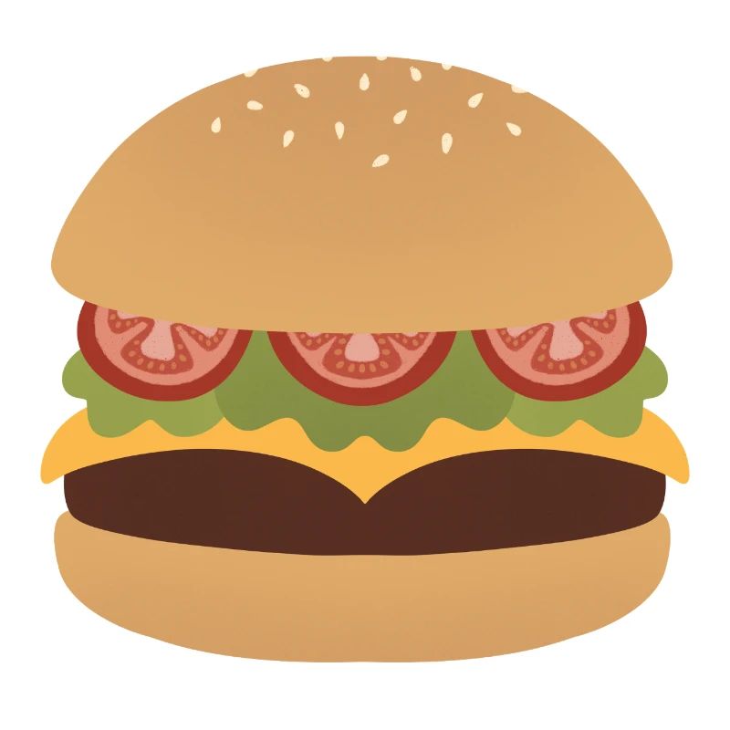 Classic Burger Flat Art