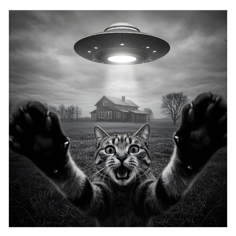 Design drôle d’extraterrestre d’un chat spatial OVNI