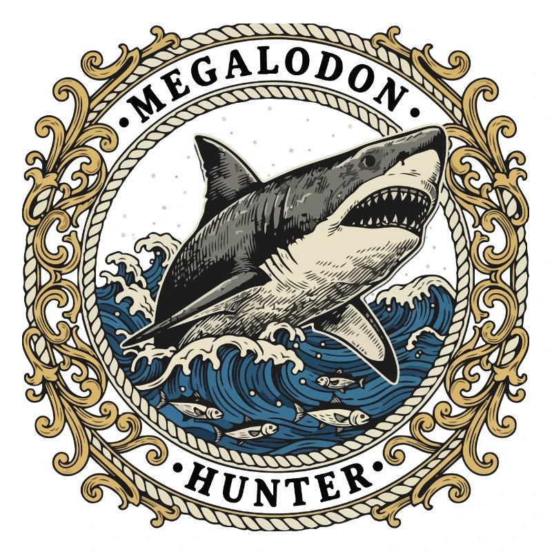 Megalodon Hunter Vintage Ocean Patch