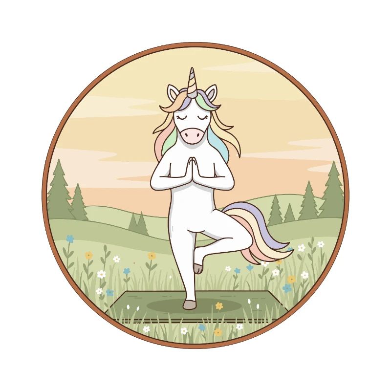 Yoga Unicorn Magical Doing Tree Pose