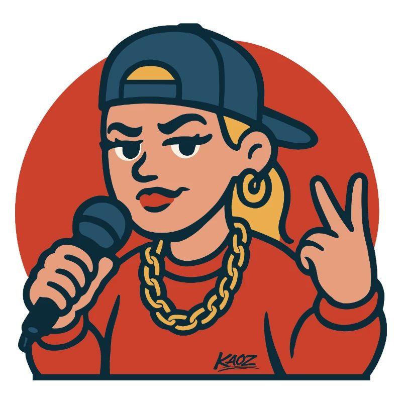 Diva du rap avec micro