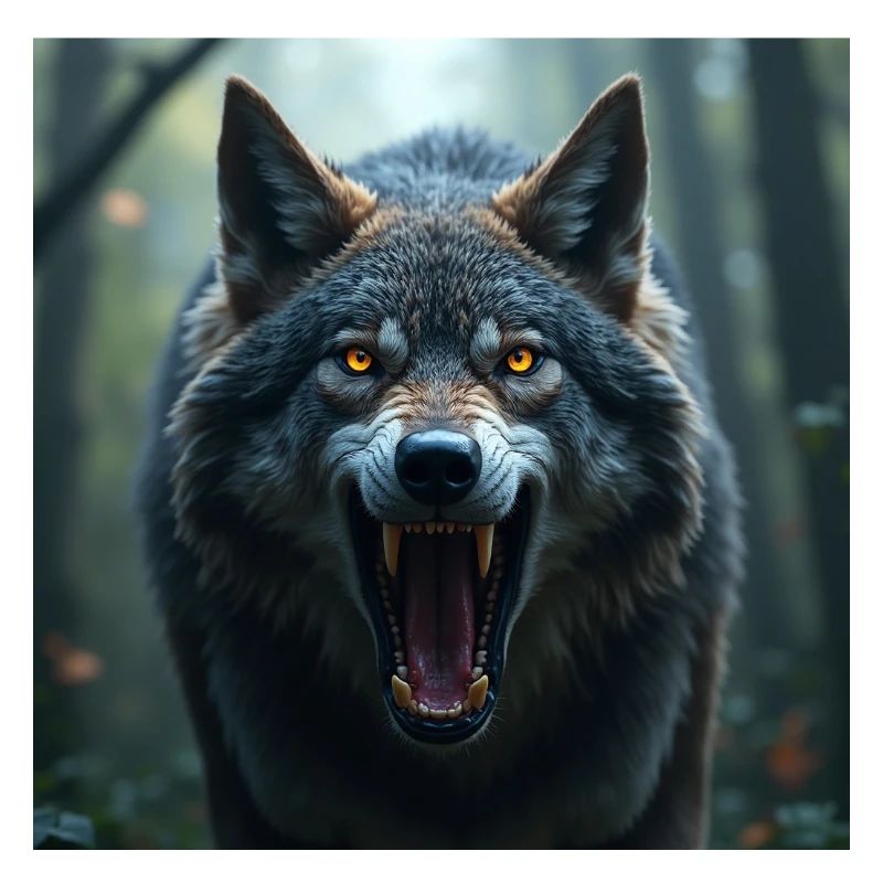 Aggressiver Wolf