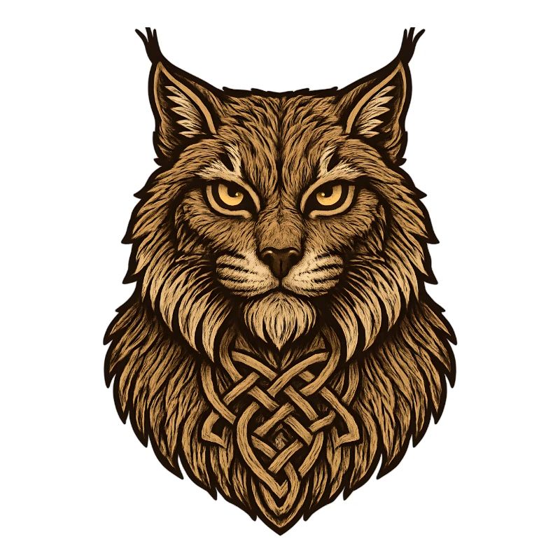 Celtic wolf head with knot