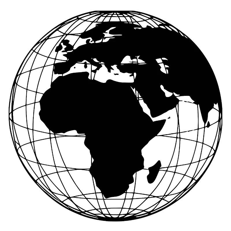 Globe Earth Modern Minimalist - Black